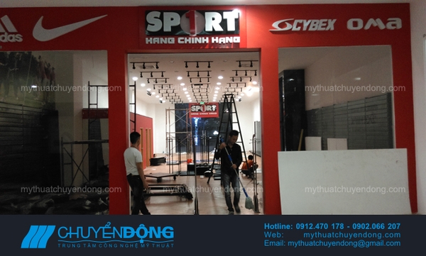 Thi công nội thất gian hàng Sport 1