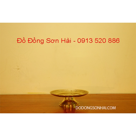 Mâm bồng bằng đồng Đài Loan Thọ đào đẹp, rộng 21cm, mã D450