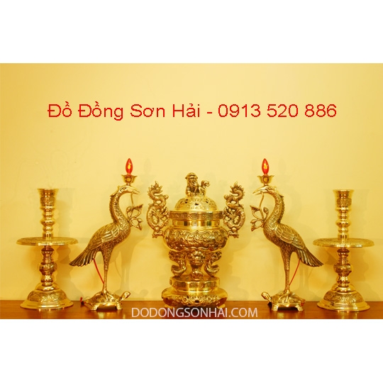 Bộ ngũ sự bằng đồng Đài Loan cao 40cm, mã B267A