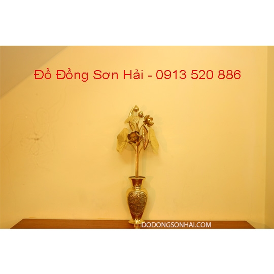 Hoa Sen bằng đồng, 10 bông cỡ nhỏ, cao 60cm