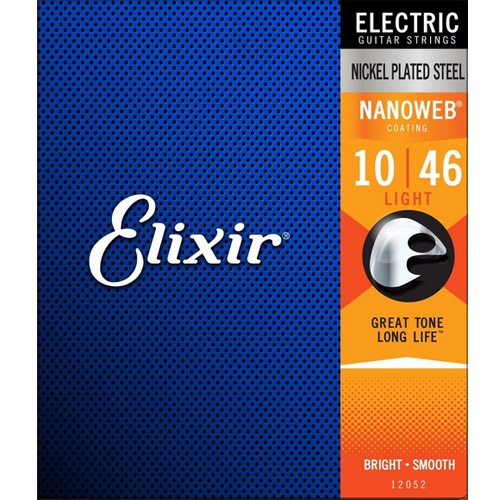 Bộ Dây Đàn Guitar Điện Elixir Electric Strings 12052 (Cỡ 10-46 - Nikel Plated Steel - Phủ lớp Nanoweb cao cấp)