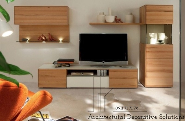 Trang trí phòng khách đẹp với những mẫu kệ tivi gỗ