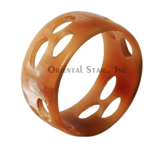Natural carved horn bangle bracelet