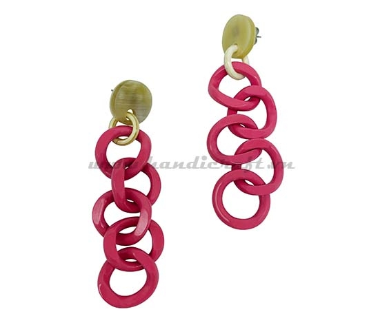 Horn and Lacquer Earrings