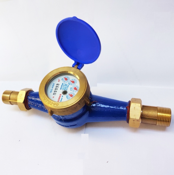 Đồng hồ đo nước sinh hoạt DN25 Komax thân gang