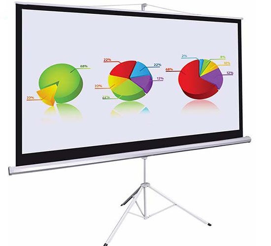 Màn Chiếu 3 chân ( di động) 136 inch tỉ lệ (1:1)