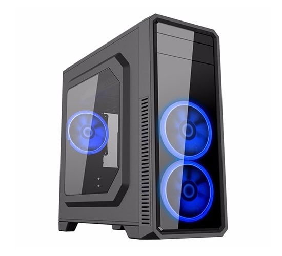 Vỏ case gamemax G561 black -sẵn 3 fan led