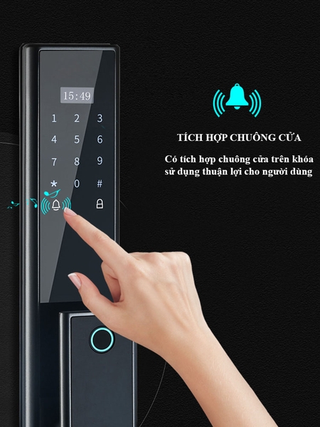 Khóa Cửa Vân Tay HIMEDIA DF20 - Body Lớn, Công Nghệ PUSH PULL - Hỗ Trợ APP, WIFI Mở Tư Xa - BH 2 Năm