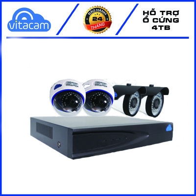 Bộ Camera IP POE 4 Mắt Camera + Đầu Ghi POE