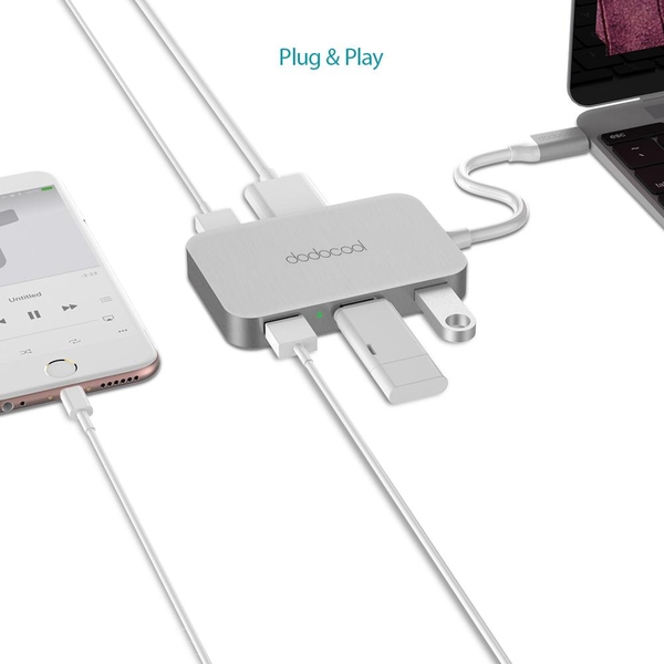 Dodocool DC31S -Hub chuyển đổi USB Type-C ra 3 USB 3.0 với 1 cổng HDMI cho MacBook/MacBook Pro/Google Chromebook Pixel