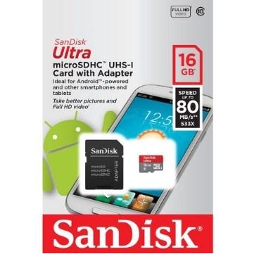 THẺ NHỚ SANDISK MICRO SDHC ULTRA III 16GB 80MB/S