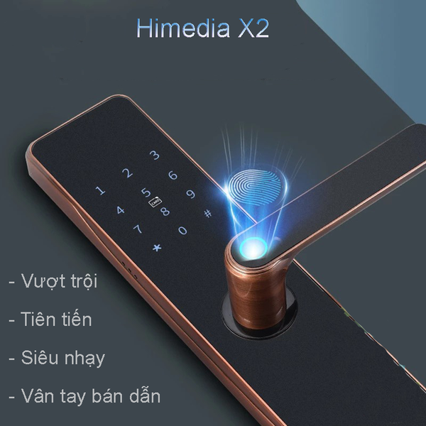 KHÓA VÂN TAY HIMEDIA X2 - 5 Chức Năng, Tích Hợp WIFI APP MỞ TỪ XA