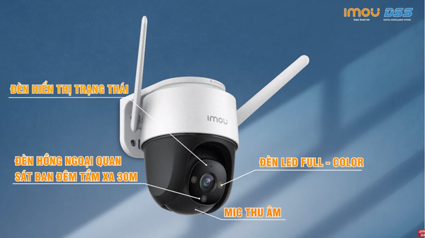 Camera WIFI Imou ngoài trời quay quét 360 độ Cruiser S22FP, độ phân giải 1080P