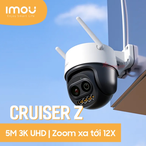 Camera Ngoài Trời Cruiser Z iMOU 3K 5MP Ống kính kép, Zoom xa tới 12X