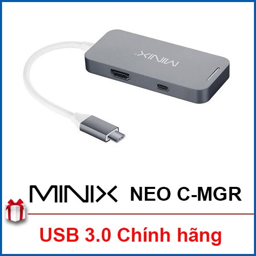 MINIX NEO C-MGR, USB-C Multiport Adapter - HDMI 4K, USB 3.0 chính hãng.