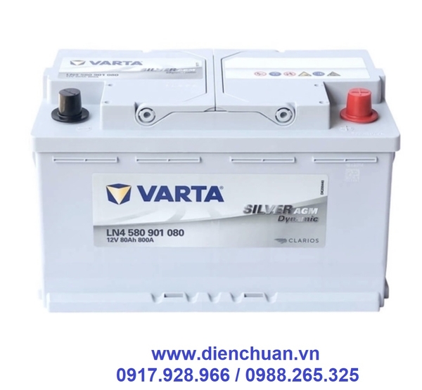 Ắc quy Varta 12V 80Ah AMG LN4 580901080 (Varta AGM 80 Start Stop )
