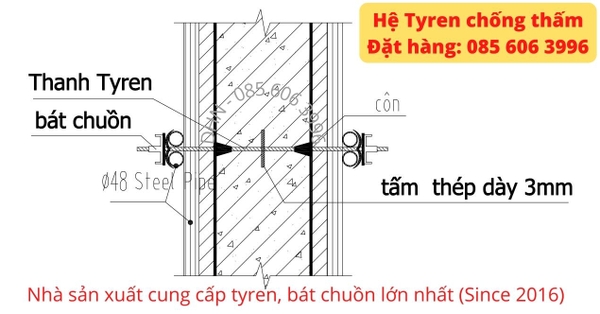 Côn thép, côn nhựa chống thấm, côn tyren, tán côn D12, D16, D17 giá rẻ nhất