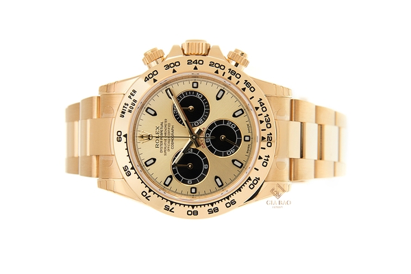 Đồng Hồ Rolex Cosmograph Daytona 116508 Mặt Số Vàng Champagne Đen