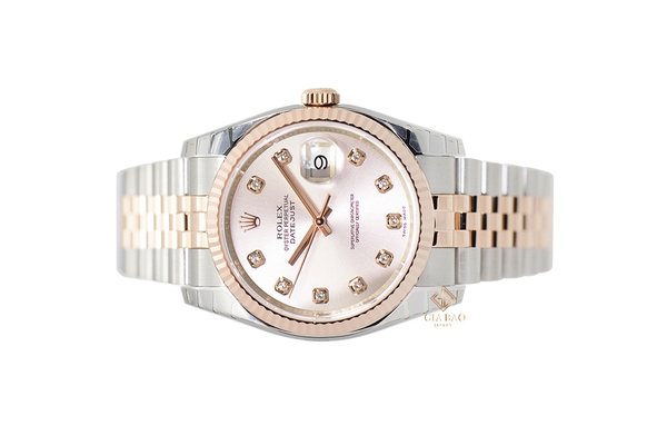 Đồng Hồ Rolex Datejust 36 116231 Mặt Số Hồng Nạm Kim Cương