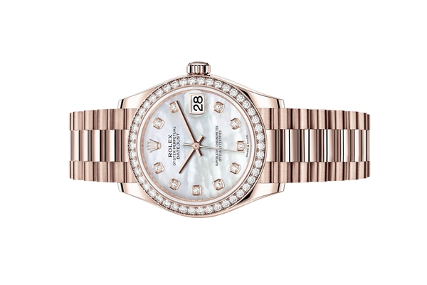 Đồng hồ Rolex Lady-Datejust 278285RBR Mặt Số Vỏ Trai Trắng