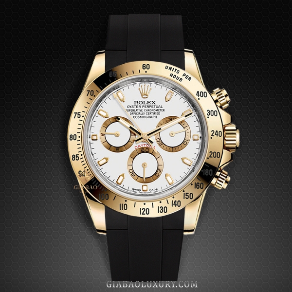 Dây Rubber B Velcro® Series cho Rolex Daytona phiên bản dây kim loại Oyster vỏ Steel, Yellow Gold và Two-Tone