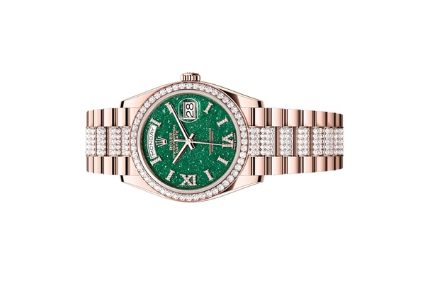 Đồng Hồ Rolex Day-Date 36 128345RBR Mặt Số Đá Aventurine Dây Đeo President Nạm Kim Cương