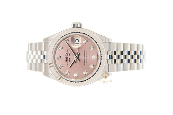 Đồng Hồ Rolex Lady Datejust 279174 Mặt Số Hồng Cọc Số Kim Cương