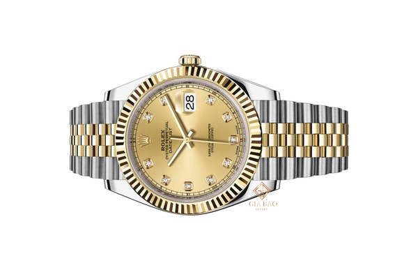 Đồng Hồ Rolex Datejust 41 126333 Mặt Số Vàng Champagne Cọc Số Nạm Kim Cương (Used)