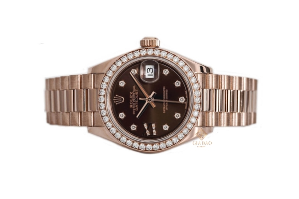 Đồng Hồ Rolex Lady-Datejust 279135RBR Mặt Số Chocolate Cọc Số Kim Cương La Mã