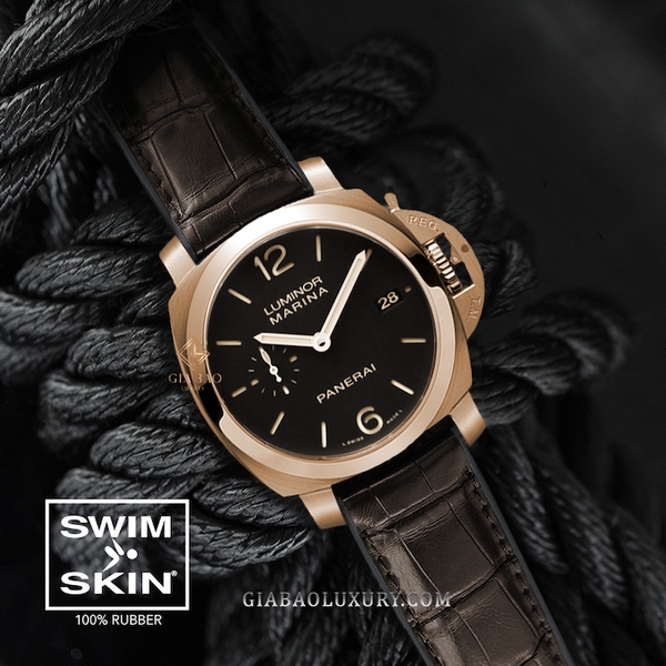 Dây Rubber B SwimSkin® Alligator cho Panerai Luminor 1950 (loại I + II)