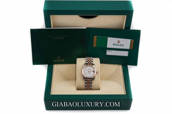 Đồng hồ Rolex Lady-Datejust 178271 Mặt Số Vỏ Trai Trắng