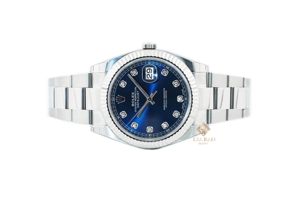 Đồng Hồ Rolex Datejust 41 126334 Mặt Số Xanh Nạm Kim Cương Dây Đeo Oyster