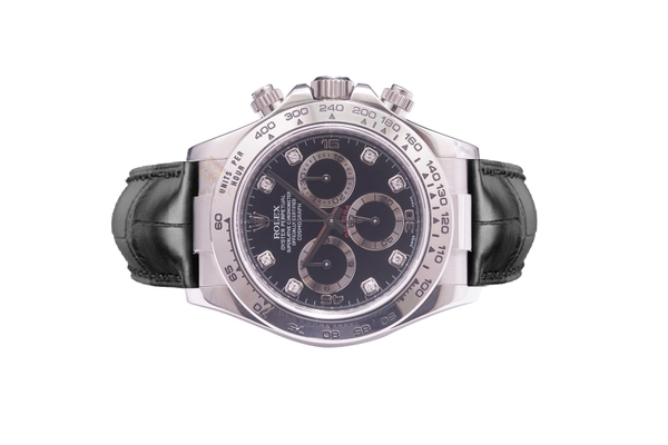 Đồng Hồ Rolex Cosmograph Daytona 116519G Mặt Số Đen Cọc Số Kim Cương