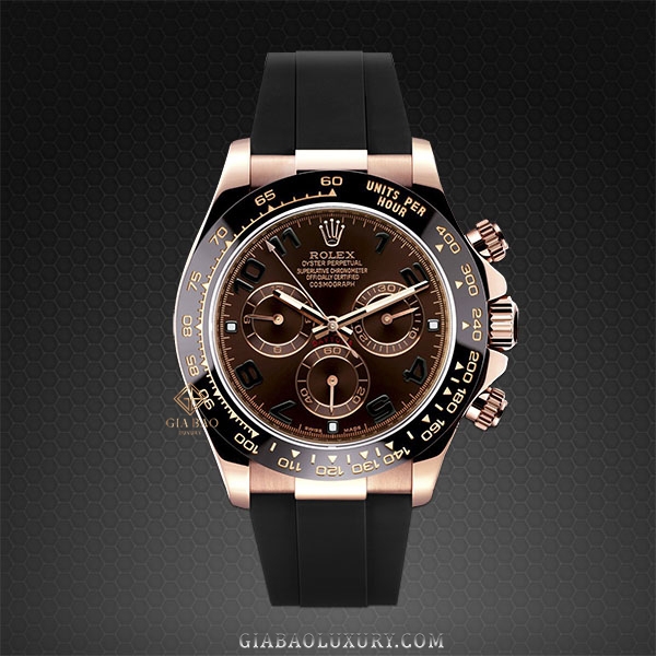 Dây Rubber B Couture Series cho Rolex Daytona phiên bản dây da vỏ vàng hồng