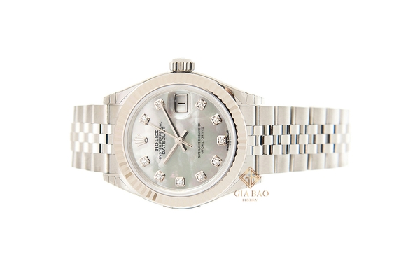 Đồng Hồ Rolex Lady Datejust 28 279174 Mặt Số Vỏ Trai Trắng