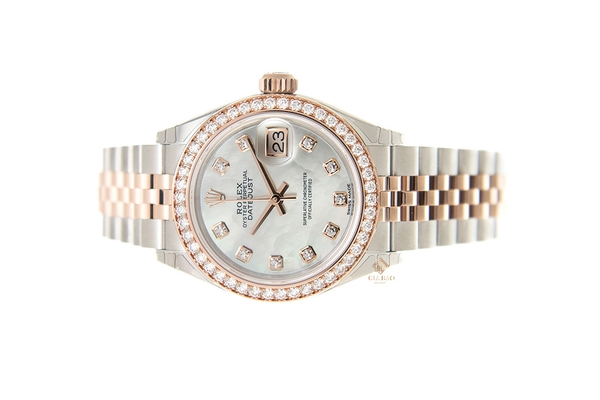 Đồng Hồ Rolex Lady-Datejust 279381RBR Mặt Số Vỏ Trai Trắng