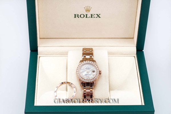 Đồng Hồ Rolex Pearlmaster 29 80315 Mặt Số Vỏ Trai Trắng