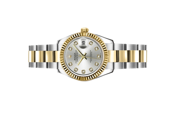 Đồng Hồ Rolex Lady-Datejust 28 279173 Mặt Số Bạc Nạm Kim Cương Dây Đeo Oyster