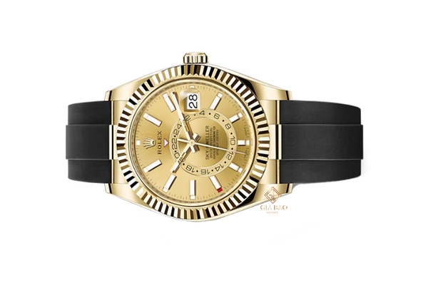 Đồng Hồ Rolex Sky Dweller 326238 Mặt Số Vàng Champagne