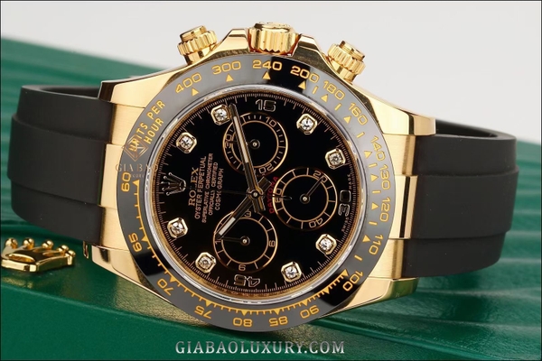 Đồng Hồ Rolex Cosmograph Daytona 116518LN Mặt Số Đen Nạm Kim Cương