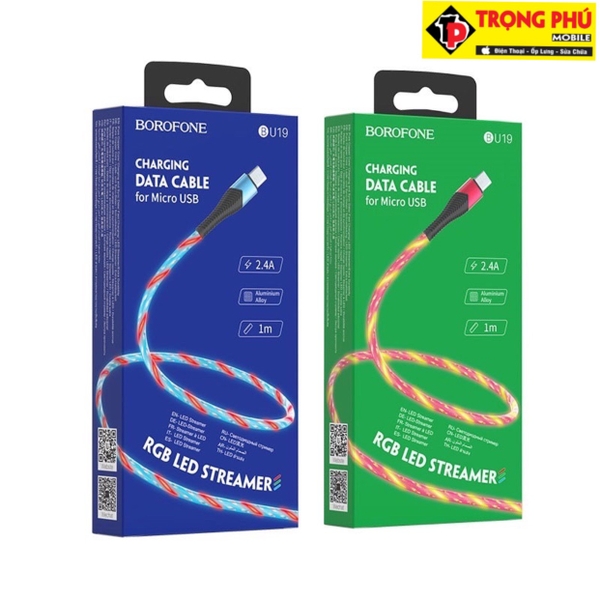 Cáp sạc chạy led borofone BU19