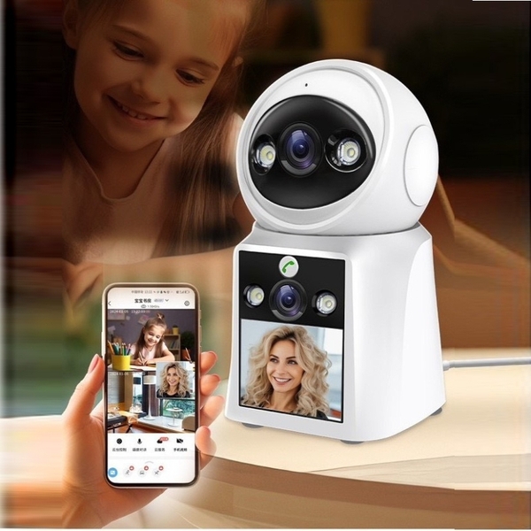 Camera ip yoosee 2 mắt ,có màn hình video call 2K