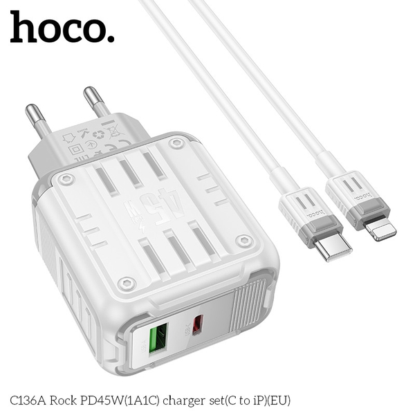 Bộ sạc PD45w Hoco C136A