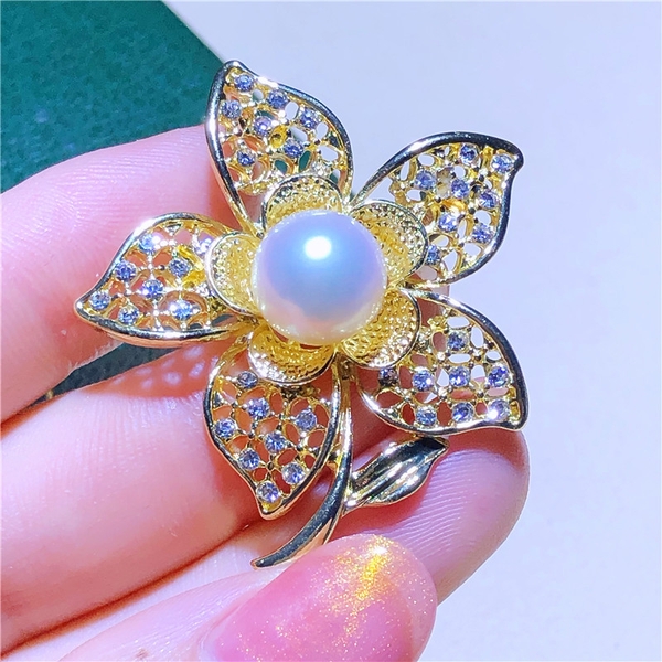 Cài áo ngọc trai Hoa thủy tiên Daffodils PEARL(9-10ly) - CTJ5141