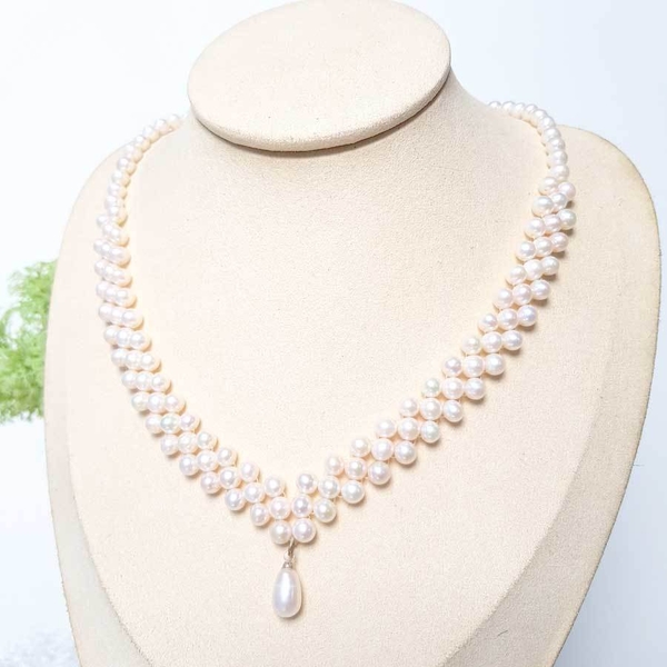 Chuỗi vòng cổ Ngọc trai Cao cấp Kết hạt tròn - JESSE PEARL (6-7ly) - CTJ0310