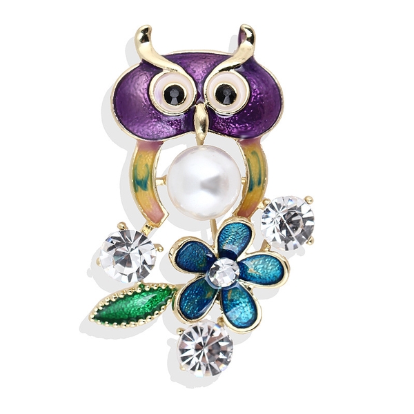 Cài áo ngọc trai Chim cú mèo OWL PEARL(8-9ly) - CTJ5122