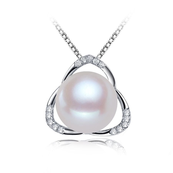 Mặt dây chuyền Ngọc trai nước ngọt Thiên nhiên Cao cấp - Hoa vô hình - INFINITY PEARL (10ly) - CTJ2610