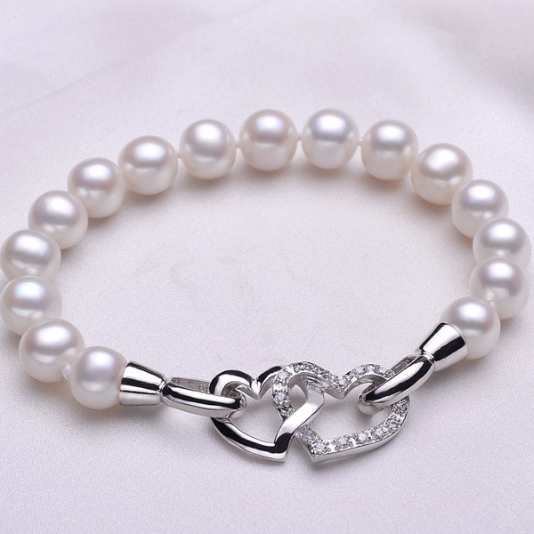 Vòng tay Ngọc trai nước ngọt Thiên nhiên Cao cấp - Tình yêu Vĩnh cửu - ENDLESS LOVE PEARL (8-9ly) - CTJ3210