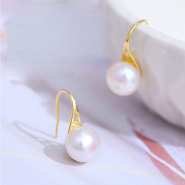 Bông khuyên tai nữ Kiểu móc hoa - SPOOL PEARL (8-9ly) - CTJ4808