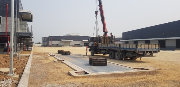 Cân ô tô 18x3m-80 tấn, lắp đặt tại Cụm công nghiệp Khánh Thượng- Ninh Bình